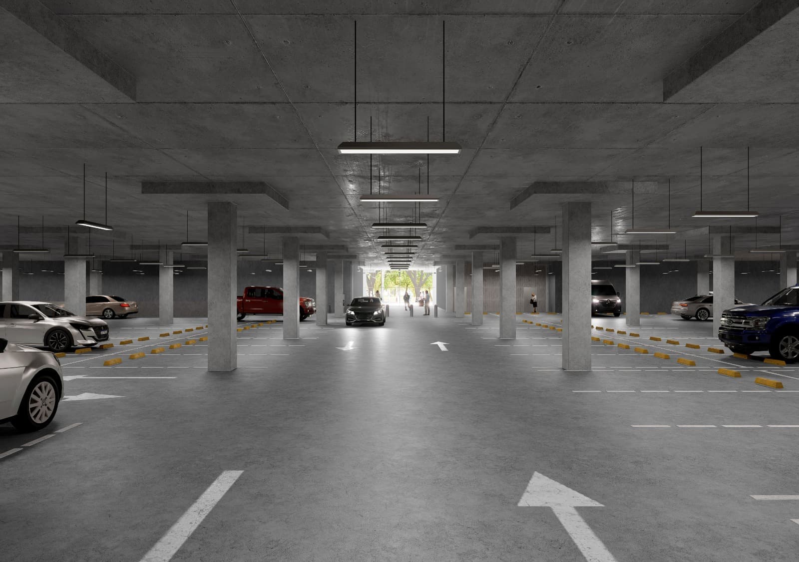 Interior del parking subterráneo de Terraza Norte
